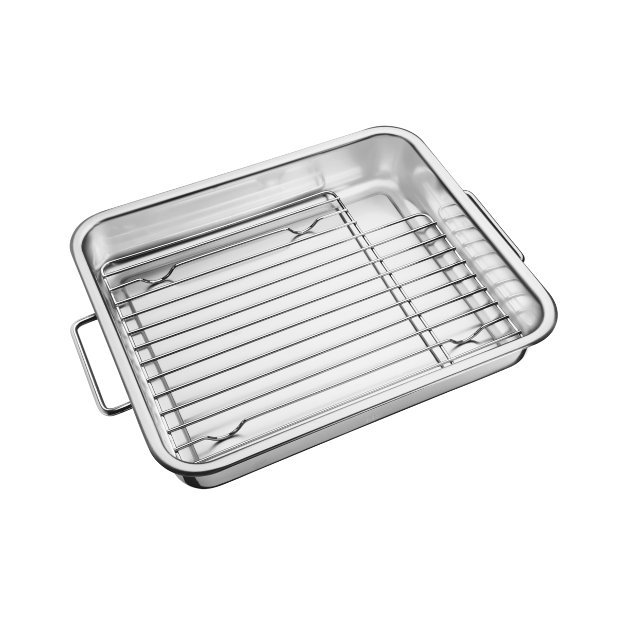 Fuente de hornear Tramontina Service de acero inoxidable con parrilla 39 x  33 cm 6,4 L - Tramontina Store